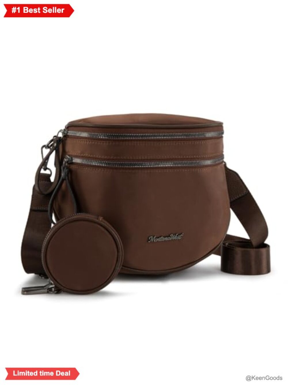 Montana West Nylon Crossbody Bum Bag with Coin Purse Large